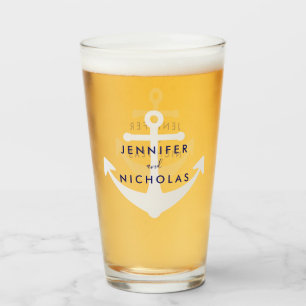 Moderne Nautical Anchor Wedding Glas