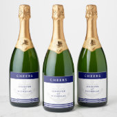 Moderne Nautical Anchor Wedding Sparkling Wijnetiket (Flessen)