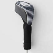 Moderne Nautical Blue Boat naam Golfheadcover (Schuin)
