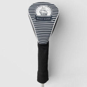 Moderne Nautical Blue Boat naam Golfheadcover