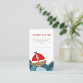 Moderne Nautical Boy Baby shower Luier Raffle Informatiekaartje (Staand voorkant)