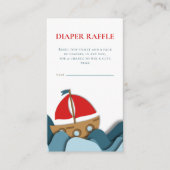 Moderne Nautical Boy Baby shower Luier Raffle Informatiekaartje (Voorkant)