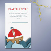 Moderne Nautical Boy Baby shower Luier Raffle Informatiekaartje