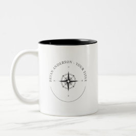 Moderne Nautical Compass Logo Coffee Mok