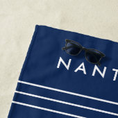 Moderne Nautical Family Monogram Initiaal Typograf Strandlaken (In situ)