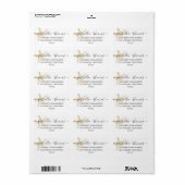 Moderne Nautical Gold Starfish Beach RSVP Etiket (Full Sheet)