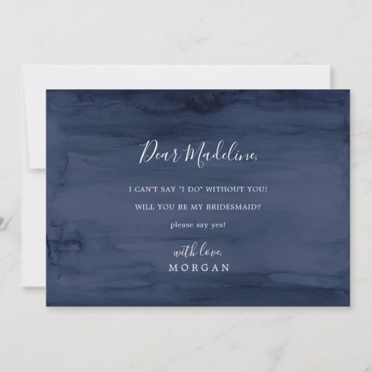 Moderne Nautical Greenery Bridesmaid proposal Kaar Kaart (Achterkant)