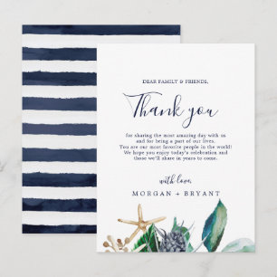 Moderne Nautical Greenery Dank u Kaart