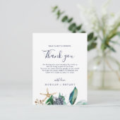 Moderne Nautical Greenery Dank u Kaart (Staand voorkant)