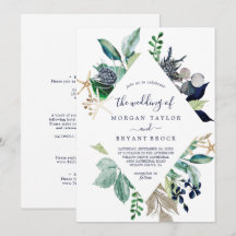 Moderne Nautical Greenery Diamond All in 1 bruilof