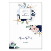 Moderne Nautical Guest Name Wedding Place Card Kaart (Voorkant)