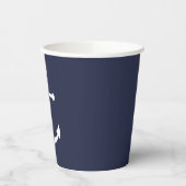 Moderne Nautical Navy Blue Anchor Paper Cups Papieren Bekers (Links)