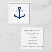Moderne Nautical Navy Blue Anchor Professional Vierkante Visitekaartje (Voorkant / Achterkant)