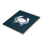 Moderne Nautical Navy Blue Crab Kitchen Backsplash Tegeltje (Zijkant)