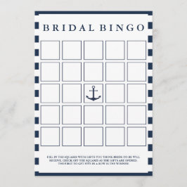 Moderne Nautical Navy Vrijgezellenfeest Bingo Game