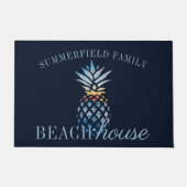Moderne Nautical Personalized Beach House Family Deurmat (Voorkant)