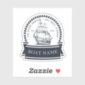 Moderne Nautical Personalized Boat Sticker (Vel)