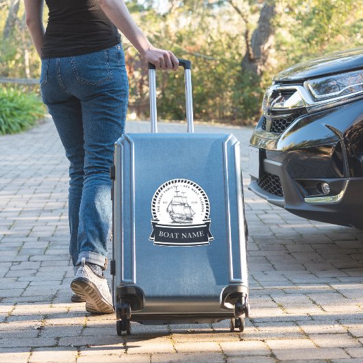 Moderne Nautical Personalized Boat Sticker (Koffer Insitu)