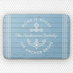 Moderne Nautical Quote Aangepaste familienaam Drif Badmat
