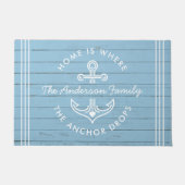 Moderne Nautical Quote Aangepaste familienaam Drif Deurmat (Voorkant)