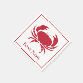 Moderne Nautical Red Crab op wit design Servet (Hoek)