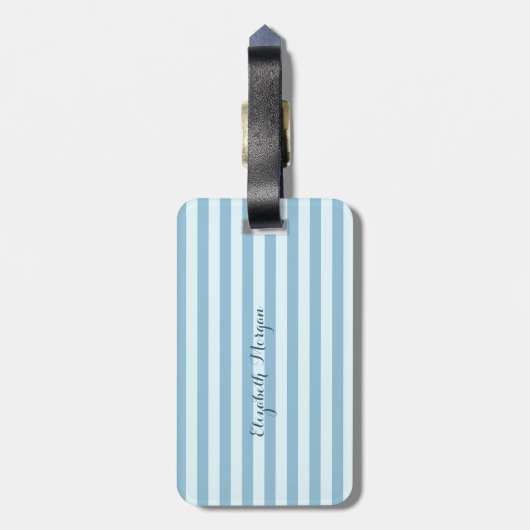 Moderne Nautical Sailor Lifebelt, Stripes Bagagelabel (Achterkant verticaal)