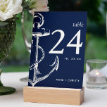 Moderne Nautical Sketch Anchor Navy Kaart<br><div class="desc">Uw gasten zullen precies weten waar te om anker met deze lijstaantallen te laten vallen. ・ Houd er rekening mee dat u elk nummer afzonderlijk moet bestellen.</div>