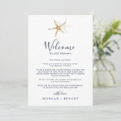 Moderne Nautical Starfish Welkomstbrief rondweg (Staand voorkant)