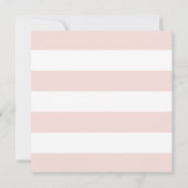 Moderne Nautical Stripe Blush & Navy Vrijgezellenf Kaart (Achterkant)