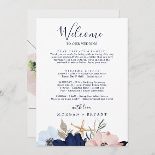 Moderne Nautical Welcome Letter Itinerary & Map