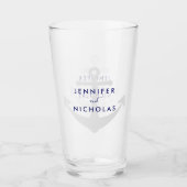 Moderne Nautilus Anker Bruiloft Glas (Voorkant)