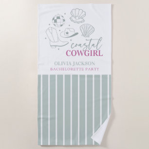 Moderne Nautilus Kust Cowgirl Bachelorette Feest Strandlaken