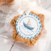 Moderne Nautisch Blauwe Jongen 1e Verjaardag Ronde Sticker