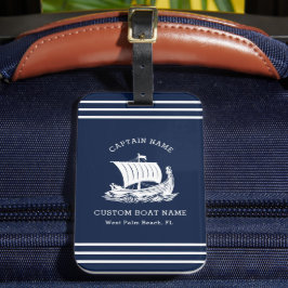 Moderne nautische aangepaste bootnaam en Logo Bagagelabel