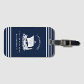 Moderne nautische aangepaste bootnaam en Logo Bagagelabel (Voorkant (horizontaal))