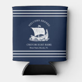 Moderne nautische aangepaste bootnaam en Logo Blikjeskoeler (Voorkant)