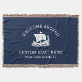 Moderne nautische aangepaste bootnaam en Logo Deken (Voorkant)