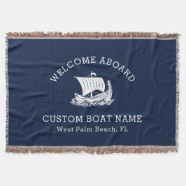 Moderne nautische aangepaste bootnaam en Logo Deken