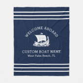 Moderne nautische aangepaste bootnaam en Logo Fleece Deken (Voorkant)