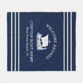 Moderne nautische aangepaste bootnaam en Logo Fleece Deken (Voorkant (Horizontaal))