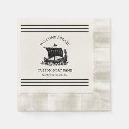 Moderne nautische aangepaste bootnaam en Logo Servet