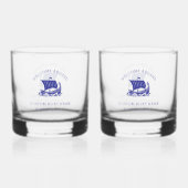 Moderne nautische aangepaste bootnaam en Logo Whisky Glas (Voorkant)