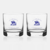Moderne nautische aangepaste bootnaam en Logo Whisky Glas (Achterkant)