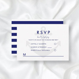 Moderne Nautische Anker Trouw-RSVP RSVP Kaartje