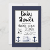 Moderne nautische ankers en  Baby shower Kaart (Voorkant)