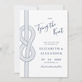 Moderne nautische binding van de knoop bruiloft save the date (Voorkant)