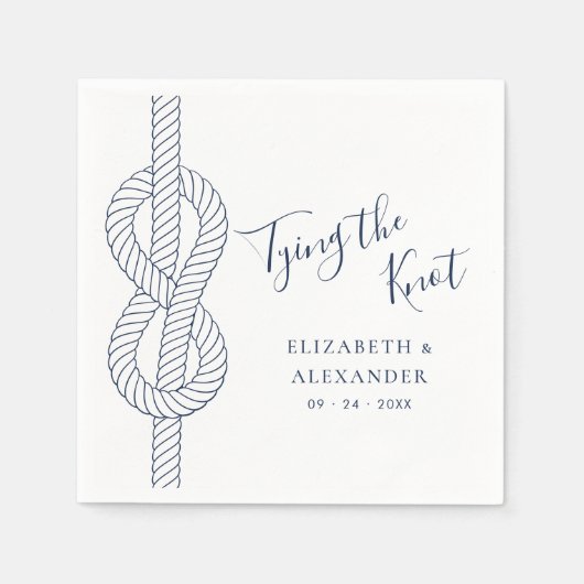Moderne nautische binding van de knoop bruiloft servet (Voorkant)