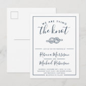 Moderne nautische binding van de knoop bruiloft uitnodiging briefkaart (Voorkant / Achterkant)