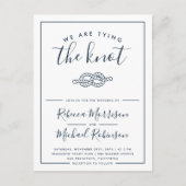Moderne nautische binding van de knoop bruiloft uitnodiging briefkaart (Voorkant)