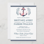 Moderne nautische bruiloft anker kaart (Voorkant)